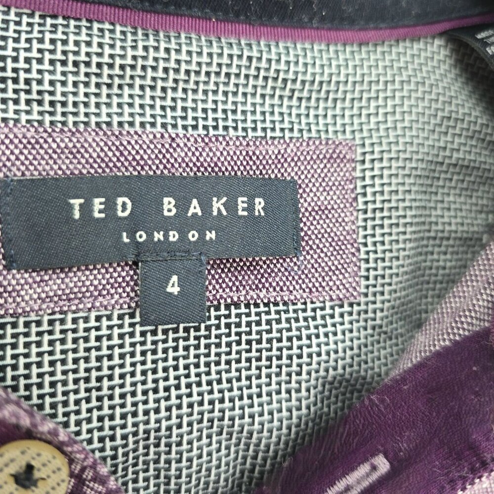 Ted Baker Purple Polo Shirt Men Size 4 / US Medium - Picture 5 of 7